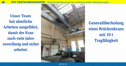 Wir bringen Brückenkrane wieder in Bewegung, die Ihre Produktion am Laufen halten!